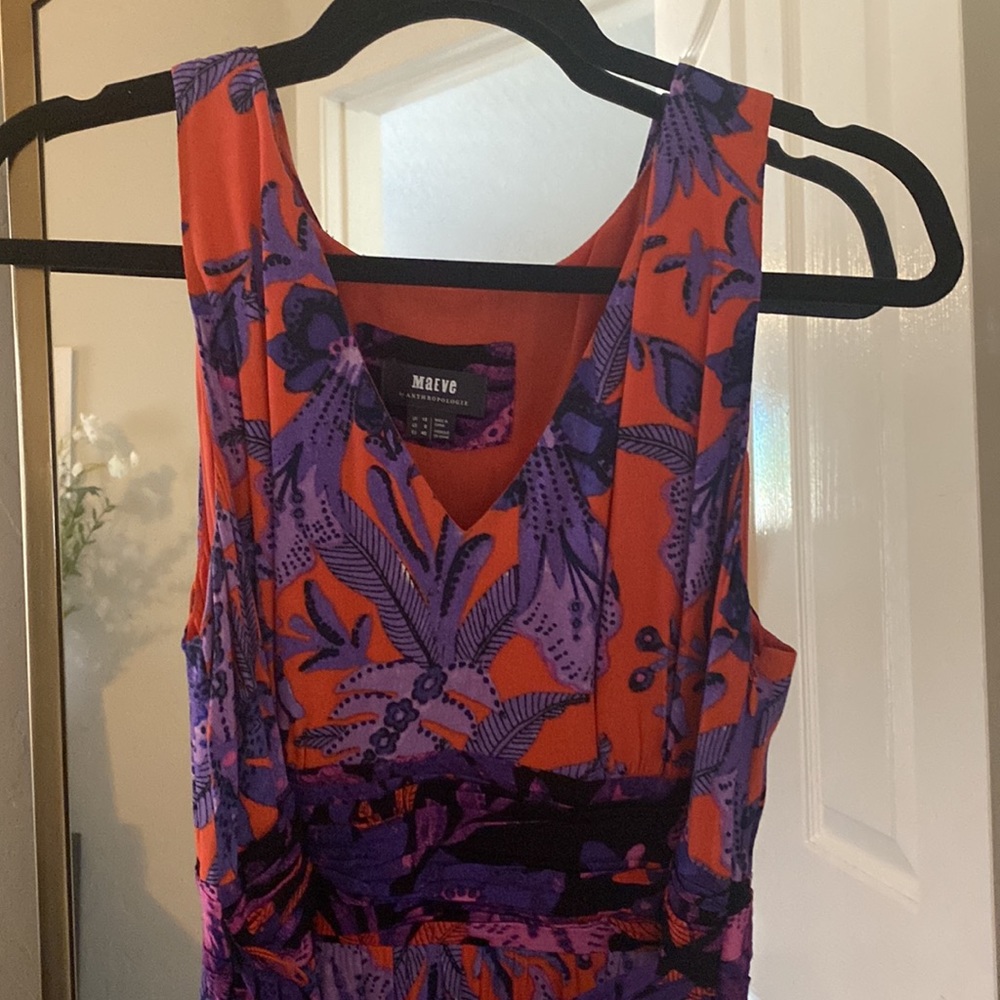 Maeve Orange and Purple Floral Maxi Dress